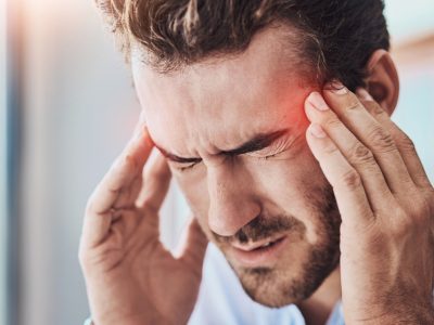 Patient receiving Botox injection treatment for chronic migraines