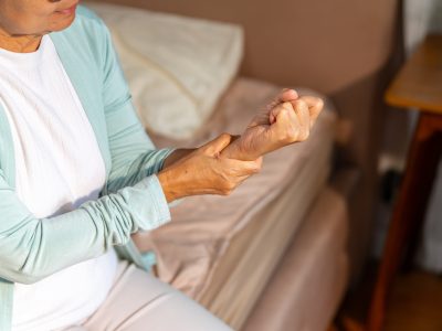 Patient undergoing peripheral neuropathy testing and evaluation